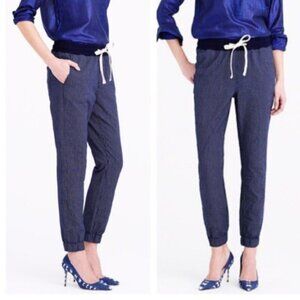 J. Crew Sideline Pant in Indigo-stripe Chambray